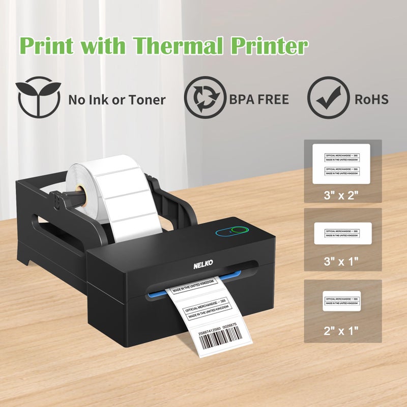 Nelko Genuine 2"" x 1"" Direct Thermal Label, Self-Adhesive Barcode Labels Compatible with Nelko PL70E Label Printers, No BPA & BPS, 1000 Labels (Commercial Grade) - Image 3